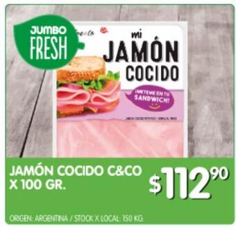 Jumbo Jamón cocido c&co 100g oferta