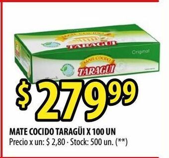 Punto Mayorista Mate cocido taragüi x 100 un oferta