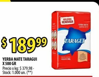 Punto Mayorista Yerba mate taragui x 500 gr oferta