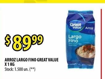 Punto Mayorista Arroz largo fino great value x 1 kg oferta