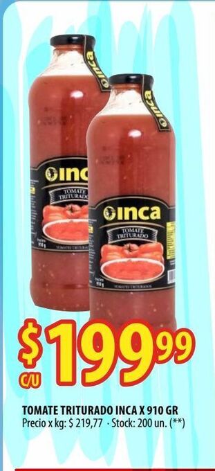 Punto Mayorista Tomate triturado inca x 910 gr oferta