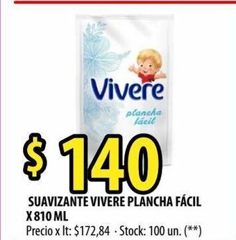 Punto Mayorista Suavizante vivere plancha fácil x 810 ml oferta