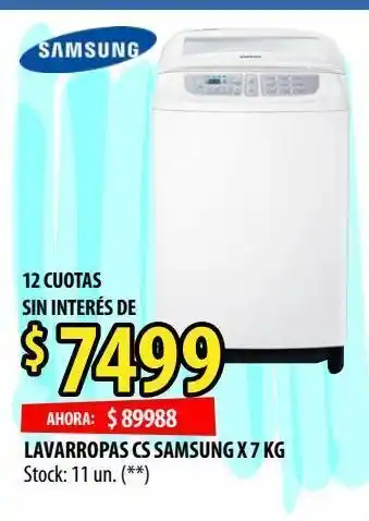 Punto Mayorista Lavarropas cs samsung x 7 kg oferta