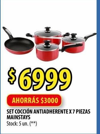 Punto Mayorista Set cocción antiadherente x 7 piezas mainstays oferta