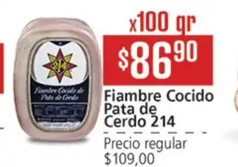 Supermercados Aiello Fiambre Cocido Pata de Cerdo 214 x 100 gr oferta