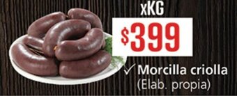 Supermercados Aiello Morcilla criolla oferta