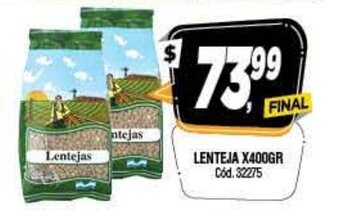 Supermercados Yaguar Lenteja x 400gr oferta