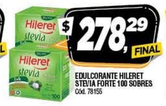 Supermercados Yaguar Edulcorante Hileret Stevia Forte 100 Sobres oferta