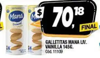 Supermercados Yaguar Galletitas Mana Liv. Vainilla 145g oferta