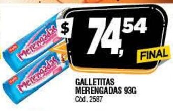 Supermercados Yaguar Galletitas Merengadas 93g oferta