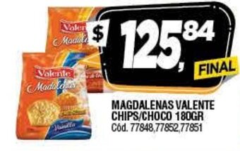Supermercados Yaguar Magdalenas Valente Chips/Choco 180gr oferta