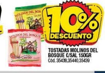Supermercados Yaguar Tostadas Molinos Del Bosque C/Sal 150gr oferta