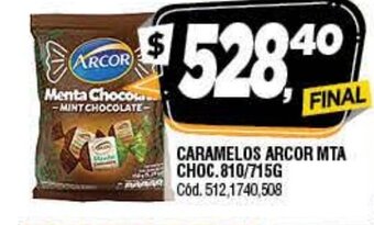Supermercados Yaguar Caramelos Arcor Mta Choc. 810/715g oferta