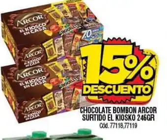 Supermercados Yaguar Chocolate Bombon Arcor Surtido El Kiosko 246gr oferta