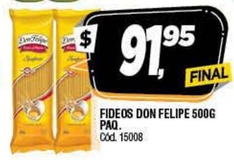 Supermercados Yaguar Fideos Don Felipe 500g paq oferta