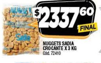 Supermercados Yaguar Nuggets Sadia Crocante x 3kg oferta