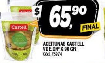 Supermercados Yaguar Aceitunas Castell Vde. D/P x 90gr oferta