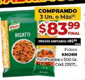 Diarco Fideos knorr oferta