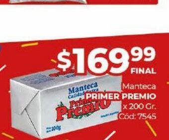 Diarco Manteca primer premio oferta