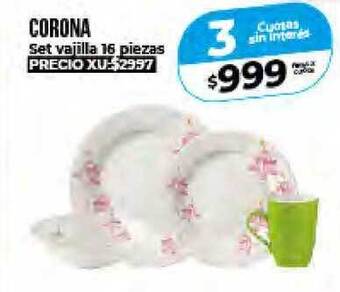 Supermayorista Vital Corona Set Vajilla 16 Piezas oferta