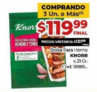 Diarco Bolsa para horno knorr oferta