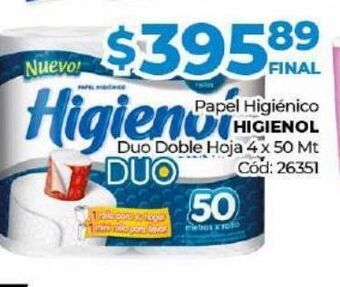 Diarco Papel higiénico higienol oferta