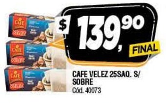 Supermercados Yaguar Cafe Velez 25 saq. S/Sobre oferta