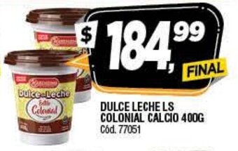 Supermercados Yaguar Dulce Leche LS Colonial Calcio 400g oferta
