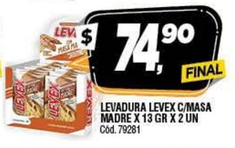 Supermercados Yaguar Levadura Levex C/Masa Madre x 13gr x 2un oferta