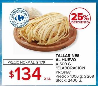 Carrefour Maxi Tallarines al huevo oferta