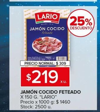 Carrefour Maxi Jamón cocido feteado lario oferta