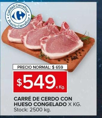 Carrefour Maxi Carré de cerdo con hueso congelado x kg oferta