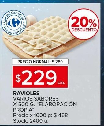 Carrefour Maxi Ravioles varios sabores oferta