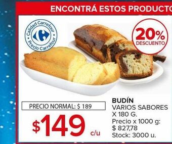 Carrefour Maxi Budín varios sabores oferta