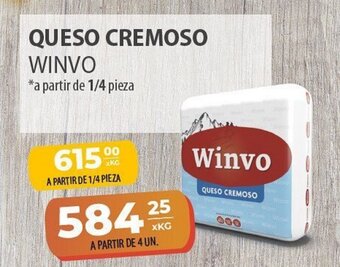 El Milagro Mayorista Winvo Queso Cremoso a partir de 1/4 pieza oferta