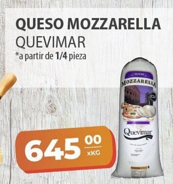 El Milagro Mayorista Queso Mozzarella Quevimar a partir de 1/4 pieza oferta