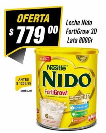 Supermercados Comodin Leche Nido FortiGrow 3D Lata 800gr oferta