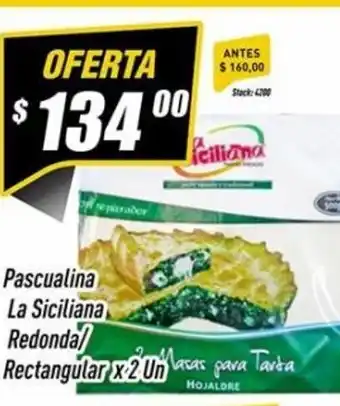 Supermercados Comodin Pascualina La Siciliana Redonda/Rectangular x 2 Un oferta