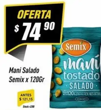 Supermercados Comodin Mani Salado Semix x 120Gr oferta