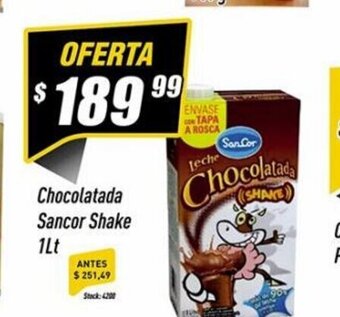 Supermercados Comodin Chocolatada Sancor Shake 1Lt oferta