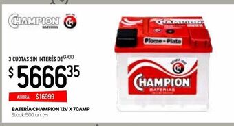 Walmart Batería champion 12v x 70amp oferta