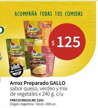 Jumbo Arroz preparado gallo x 240g oferta