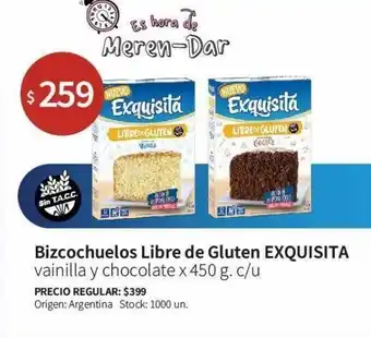 Disco Bizcochuelo libre de gluten exquisita 450g oferta