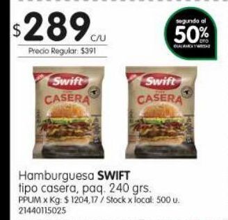 Jumbo Hamburguesa swift tipo casera 240g oferta