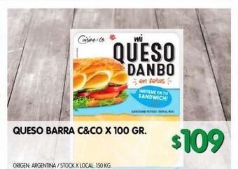 Jumbo Queso barra c&co x 100g oferta