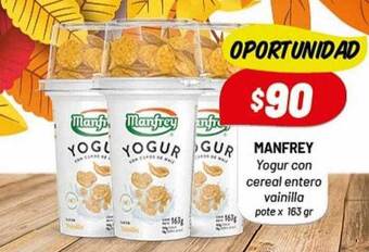 Almacor Manfrey Yogur Con Cereal Entero Vainilla oferta