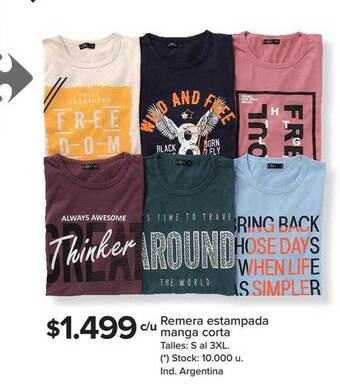 Carrefour Remera Estampada Manga Corta oferta