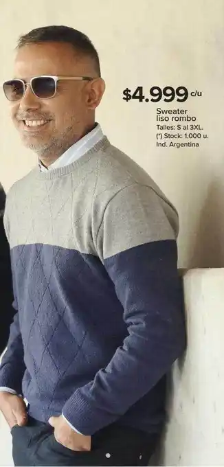Carrefour Sweater Liso Rombo oferta