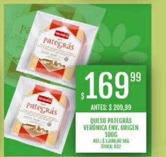 Supermercados Todo Queso Pategrás Verónica Env. Origen oferta