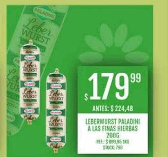 Supermercados Todo Leberwurst Paladini A Las Finas Hierbas oferta